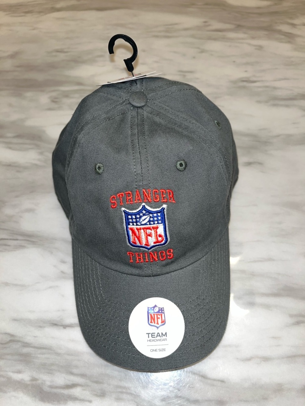 NWT Stranger Things NFL Hat Gray Adjustable Strapback Cap OS